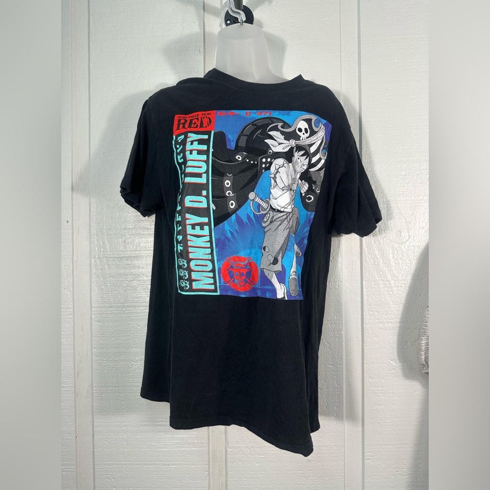 One Piece Film Red Monkey D Luffy Black Anime Ripple Junction Size Large EUC